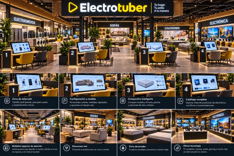 Estaciones de compra y áreas de exposición